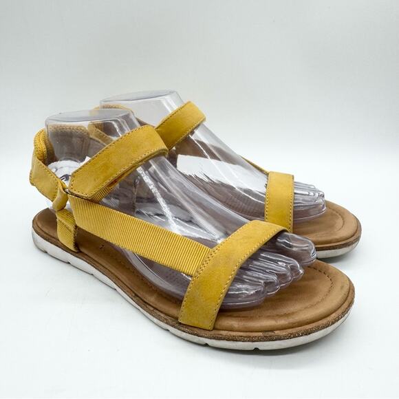 CC Corso Como Brawyn Strappy Nylon & Suede Sandal In Marigold Yellow Size 7 - Picture 2 of 13